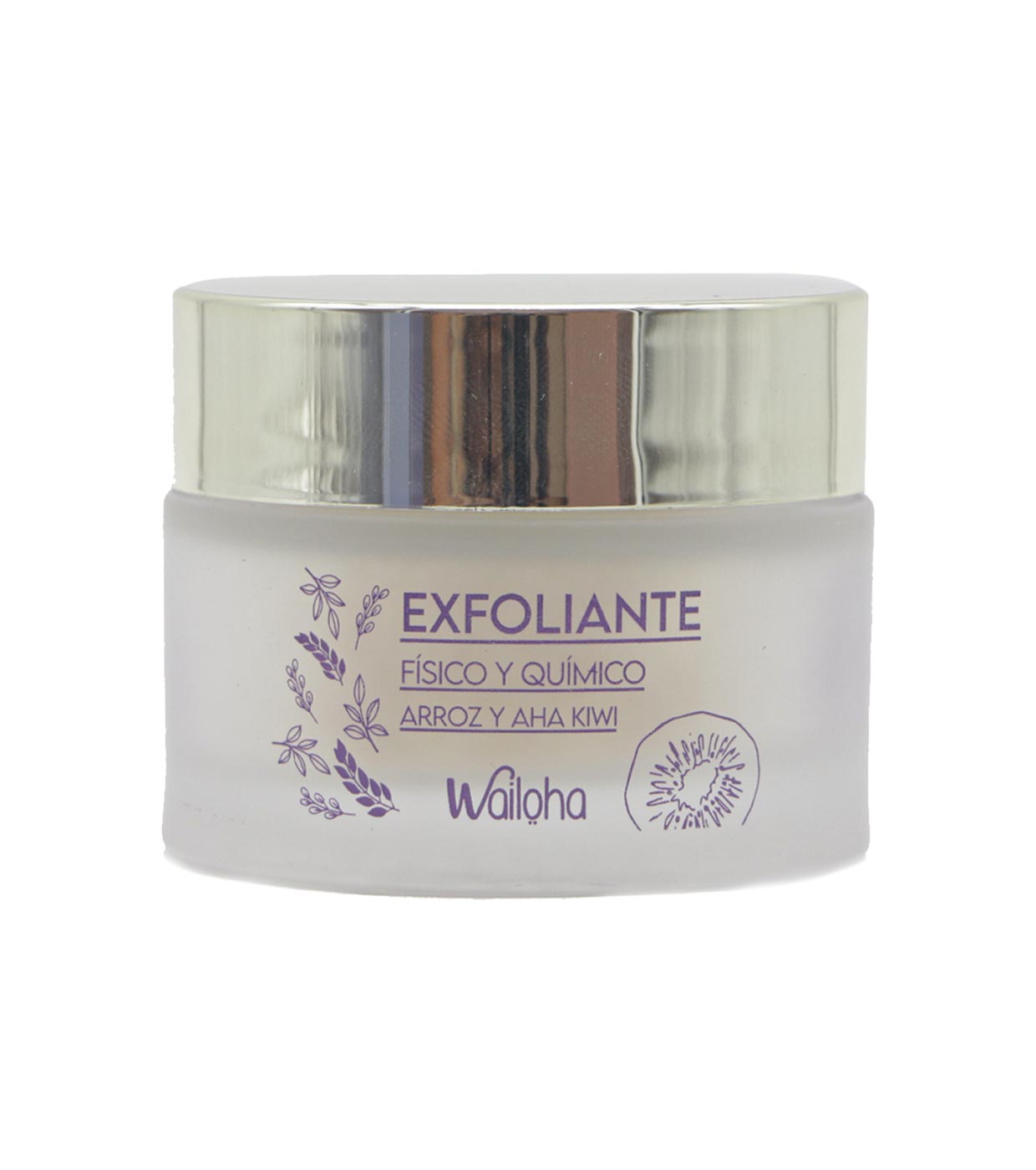 Exfoliante físico y químico de arroz y aha kiwi